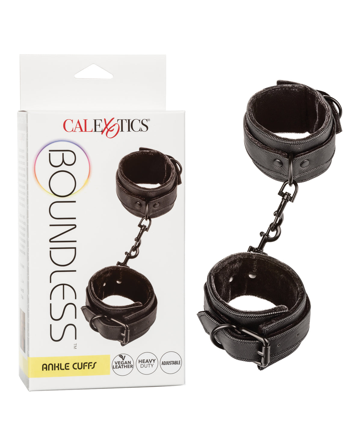 Boundless Ankle Cuffs Vegan Leather Double Padded Adjustable Secure Restraint for Comfortable Bedroom Bondage