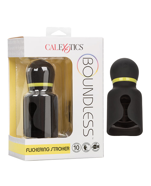 Boundless Dolls & Masturbators Flickering Stroker with Textured Silicone and Vibrating Flickering Tongue for Intense Male Stimulation