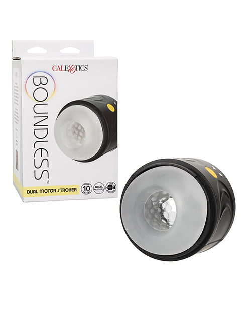 Boundless Vibrating Stroker Dual Motors Textured Chamber Waterproof Design for Intense Solo Pleasure