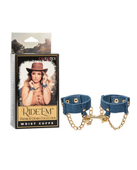 Ride 'Em Denim Wrist Cuffs Adjustable Design Durable Chains for Stylish Bondage Play