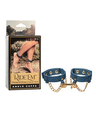 Ride 'Em Ankle Cuffs Premium Denim Adjustable Snap Closures Designer Chains for Stylish Restraint