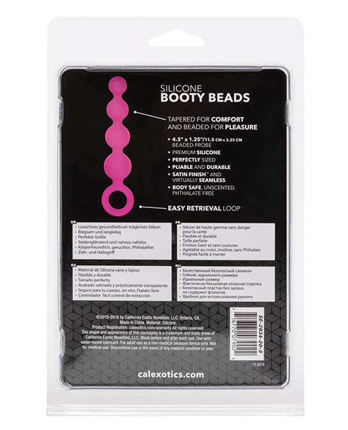 Pink Silicone Booty Beads with Graduated Design