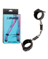 Euphoria Bondage Restraints Adjustable Ankle Cuffs with Velvet Lining and Vegan Leather for Secure Play