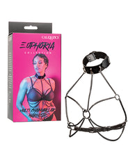 Euphoria Bondage Collar Harness with Velvet Lining and Multi-Chain Detail for Secure and Stylish Restraint