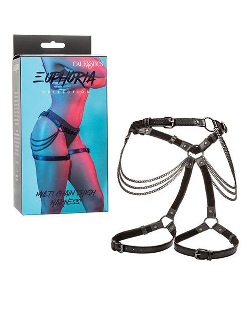 Euphoria Bondage Thigh Harness Adjustable Vegan Leather with Velvet Lining for Intimate Pleasures