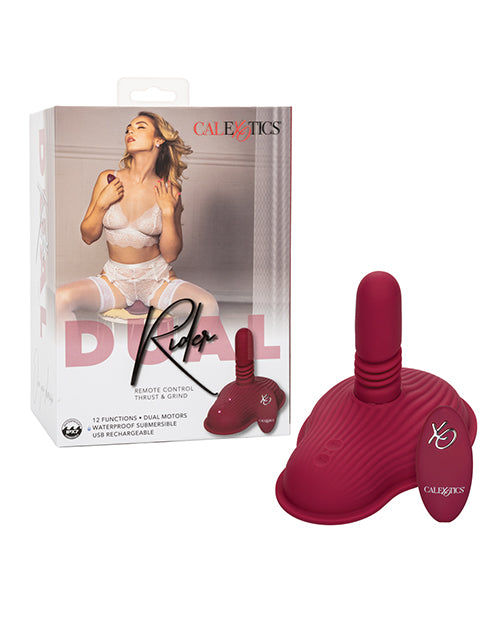 Dual Rider Vibrator Remote Control Ribbed Texture Thrusting Design for Intense Personal Pleasure