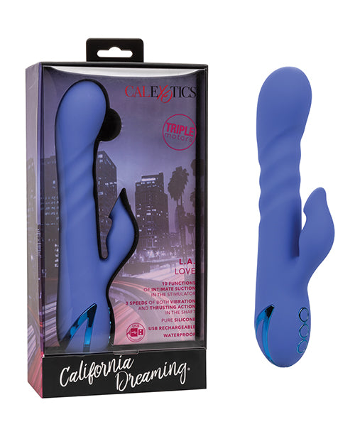 California Dreaming Vibrator with Suction, Thrusting Shaft, and Multi-Function Controls for Dual Stimulation