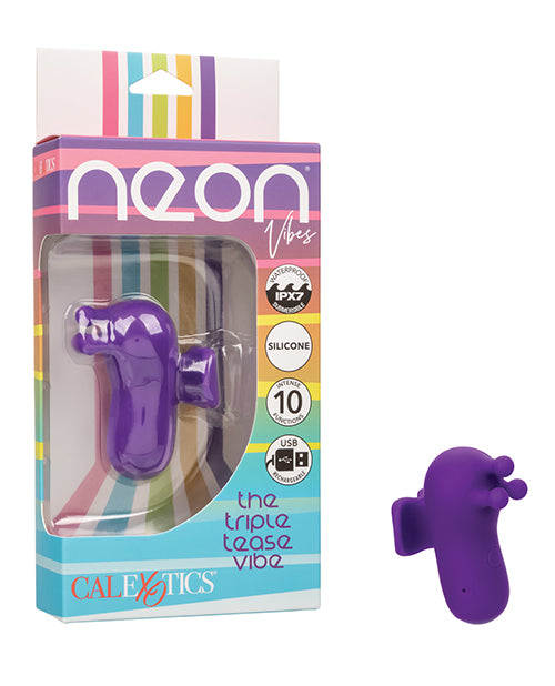 Neon Vibes Stimulator Purple Silicone 10 Functions Waterproof Vibrator for Intimate Stimulation