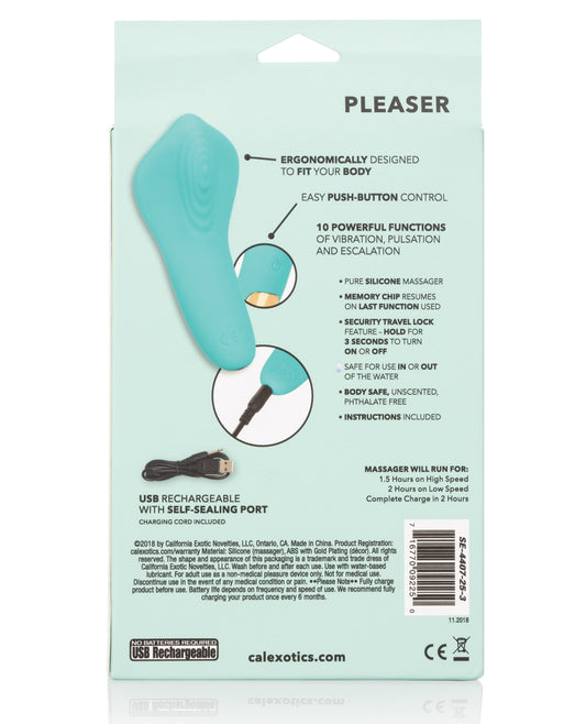 Slay Pleaser Teal Compact Vibrator with Flexible Silicone