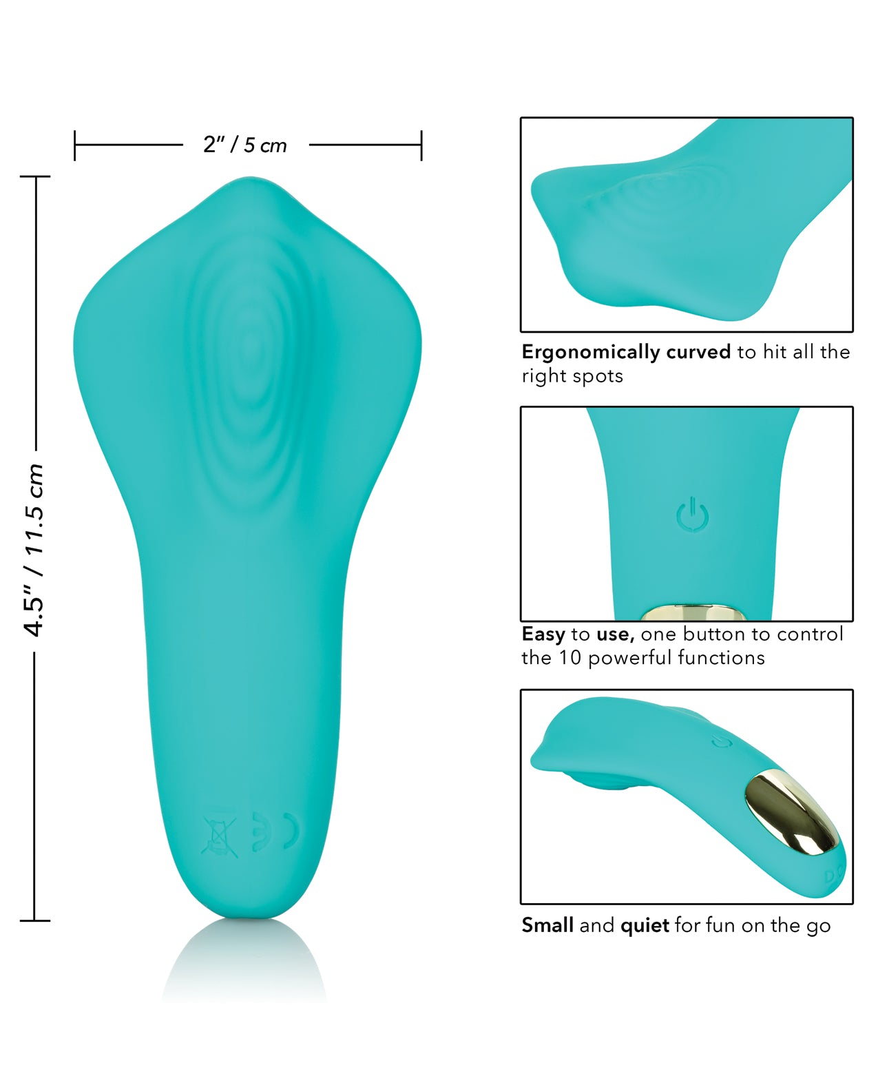 Slay Pleaser Teal Compact Vibrator with Flexible Silicone