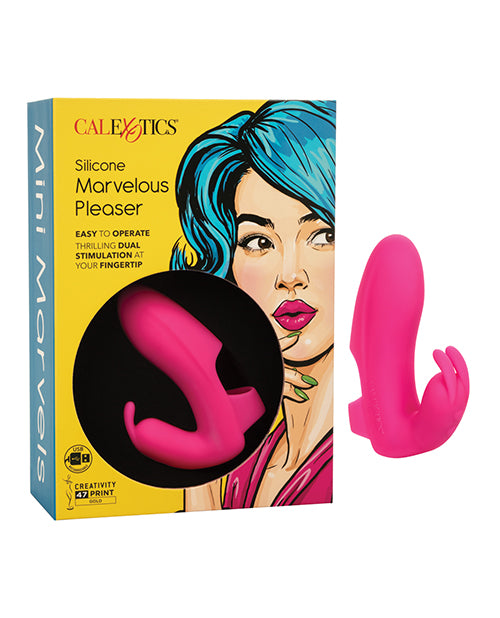 Mini Marvels Stimulator Silicone Finger Vibrator Rabbit Tip Rechargeable for Precise Pinpoint Stimulation