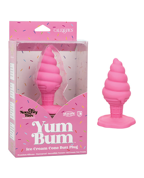 Naughty Bits Anal Products Ice Cream Cone Butt Plug Silicone Texture Suction Base for Playful Anal Stimulation
