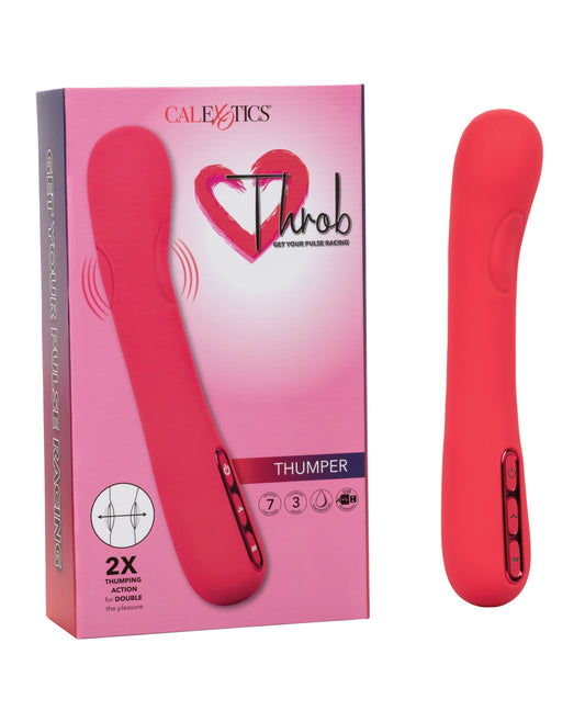 Throb Vibrator Dual Thumping Pads Rechargeable Silicone Massager for Intense Targeted Stimulation