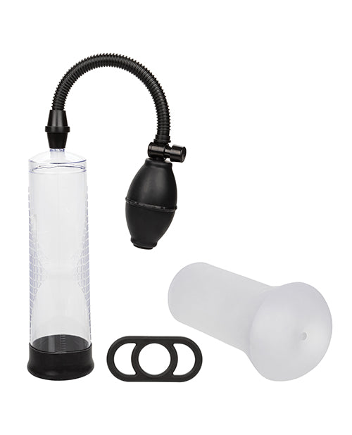 Peak Penis Enhancement Kit with Clear Cylinder Pump and Silicone Stroker for Endurance and Control