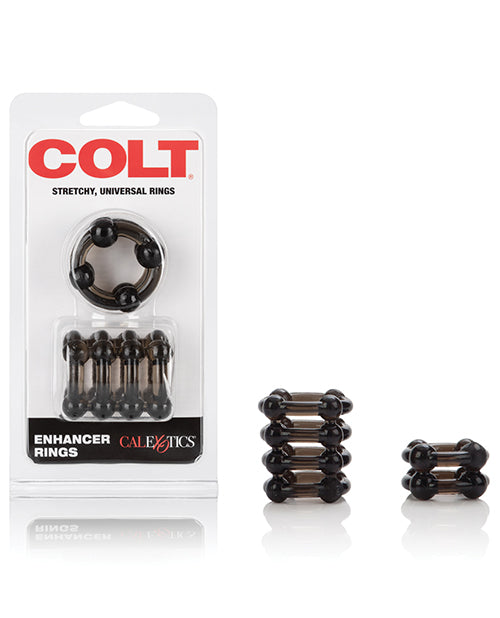COLT Enhancer Rings Black soft stretchy erection rings for stamina enhancement and comfort during intimate use