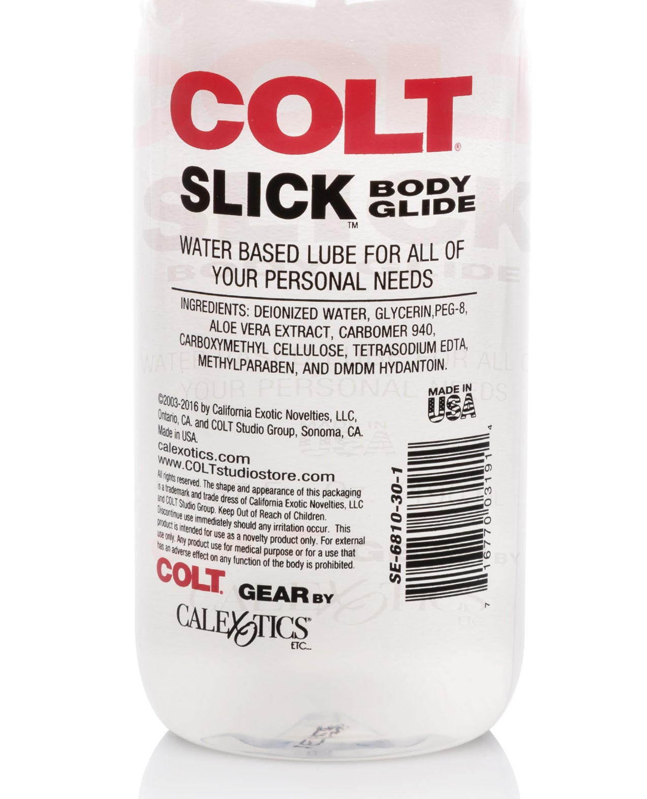COLT Slick Body Glide Water-Based Lubricant, 16.57 oz Bottle