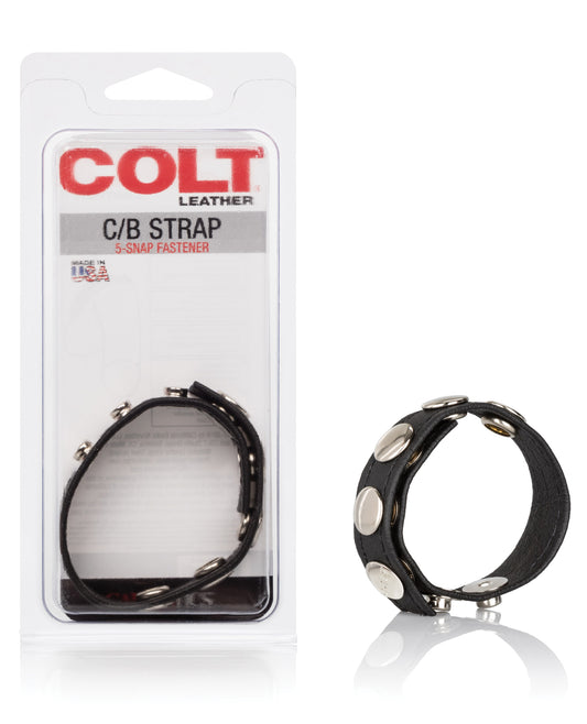 COLT Strap Ons Adjustable 5 Snap Leather C/B Strap Soft Leather Secure Fit for Cock and Ball Support