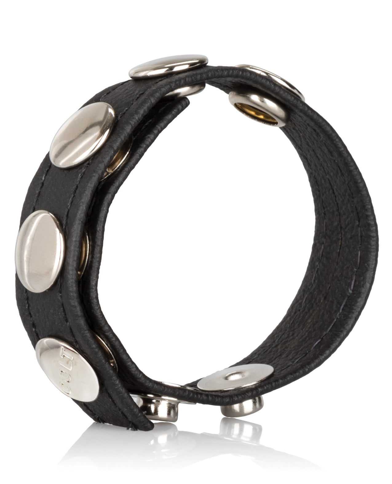 COLT Adjustable 5 Snap Leather C/B Strap in Black