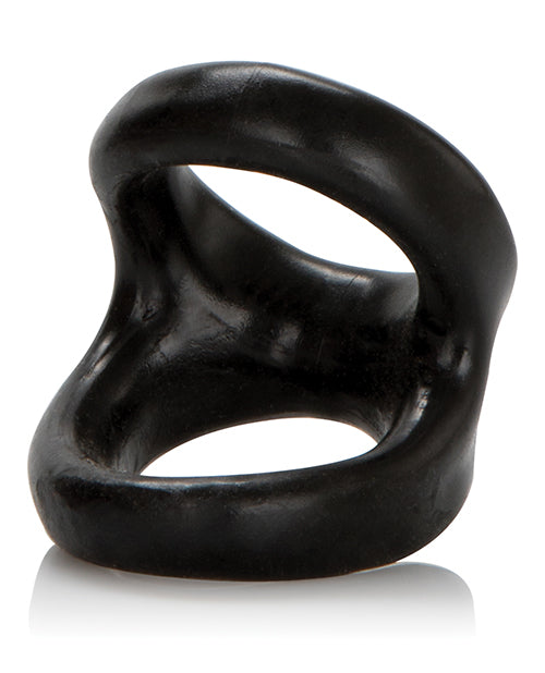 COLT Snug Tugger Black Double Cock Ring with Comfortable Scrotum Support