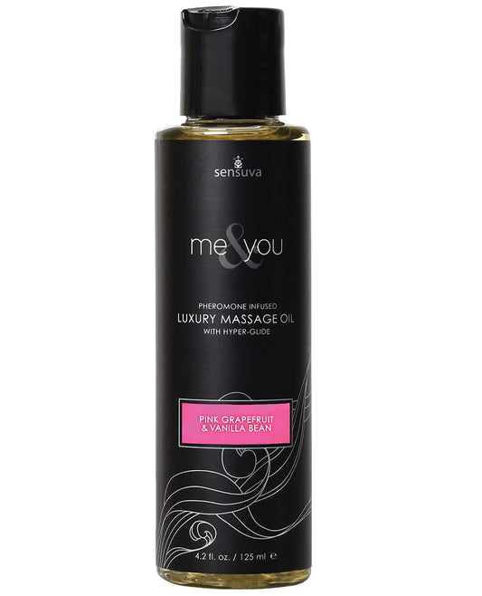 Sensuva Massage Oil Pink Grapefruit & Vanilla Hyper-Glide Pheromone Infused for Sensual Couples Massage