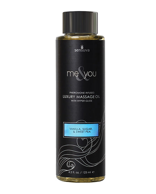 Sensuva Massage Oil Sweet Temptation with Pheromones and Silicone Glide for Relaxing Full-Body Massage