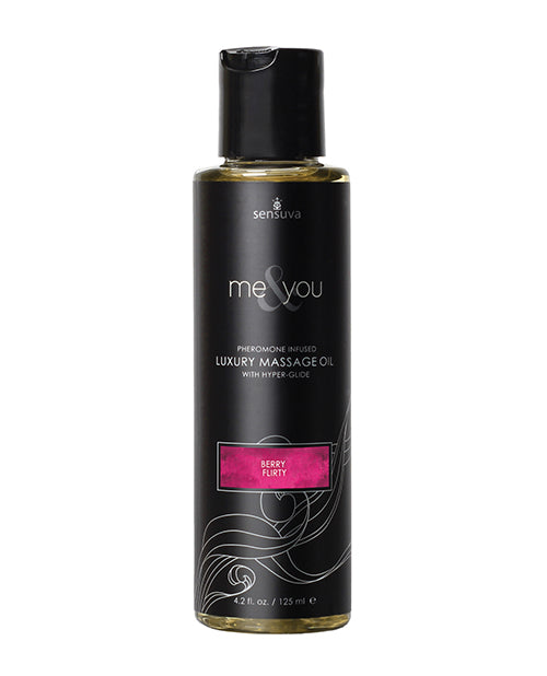 Sensuva Massage Oil with Pheromones Silicone-Infused Wild Berries Scent for Relaxing Couples Massage