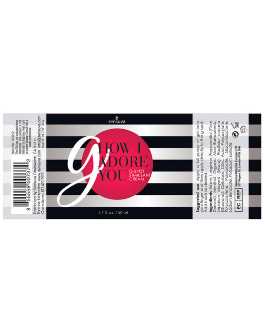 Sensuva G How I Adore You G-Spot Enhancement Gel with Natural Ingredients