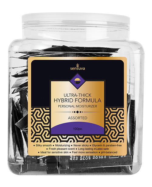 Sensuva Personal Lubricant Ultra Thick Hybrid Formula with Assorted Foils for Sensitive Skin Comfort