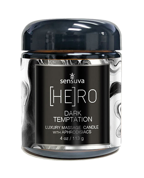 Sensuva Hero Dark Temptation Luxury Massage Oil Candle – Ocean & Forest Scent
