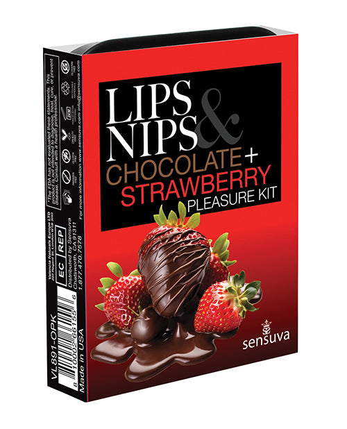 Sensuva Lips & Nips Pleasure Kit with Chocolate Mint Nipple Balm and Strawberry Buzzing Lip Balm