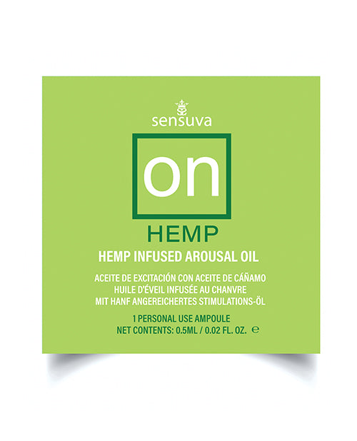 On Sexual Enhancer Hemp Arousal Oil Single Use Packet with Essential Oils for Enhanced Sensitivity