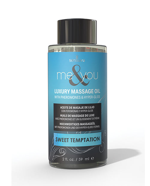 Sensuva Massage Oil Sweet Temptation Scent with Pheromones and Hyper-Glide Formula for Sensual Couples Massage