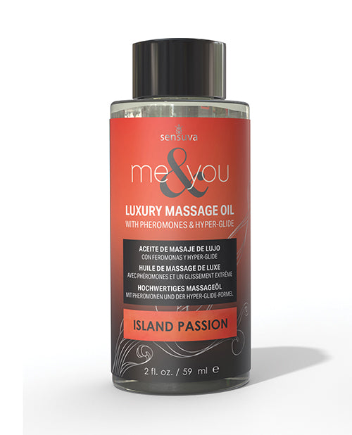 Sensuva Massage Oil Pheromone Infused Hyper-Glide Island Passion Scent for Sensual Relaxation