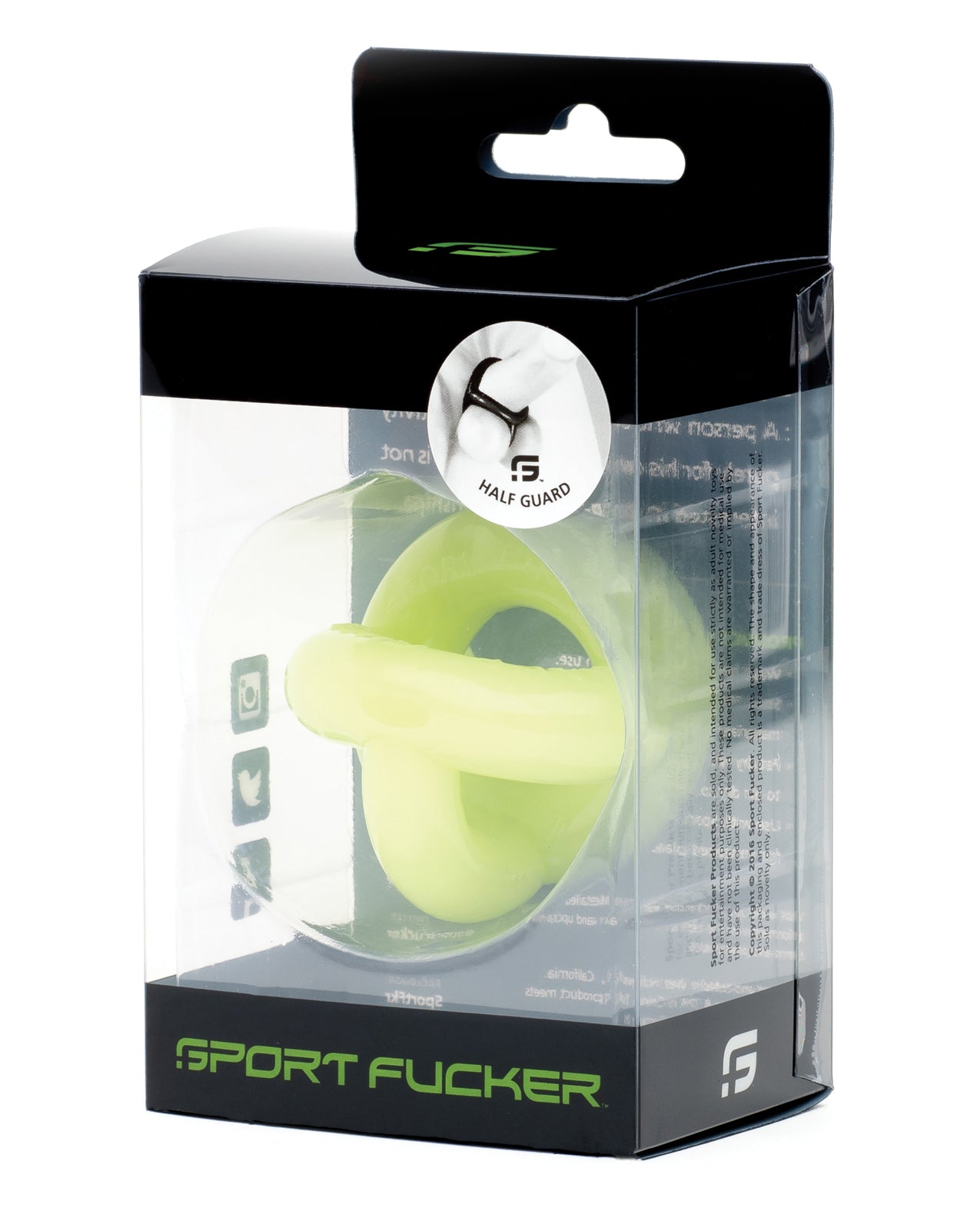 Sport Fucker Penis Enhancement Ring with Silicone Nut Splitter and Glow Finish for Bulge Enhancement
