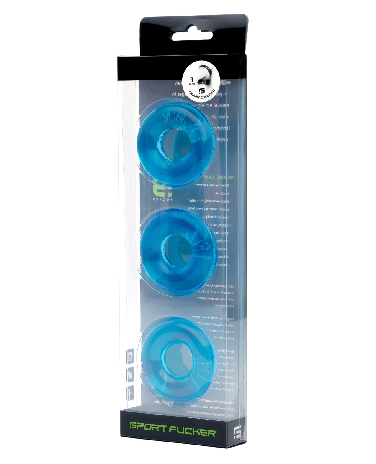 Sport Fucker Penis Enhancement Rings Stretchable TPR 3-Pack Ice Blue for Enhanced Comfort and Stamina