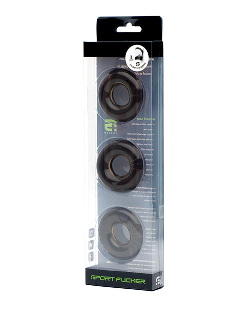 Sport Fucker cockring pack stretchable TPR smokey rings for penis enhancement and comfortable support