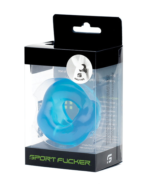 Sport Fucker Penis Enhancement Ring Ergonomic Half Pipe Design Ice Blue for All-Day Comfort and Enhanced Bulge