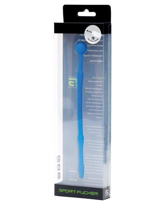 Sport Fucker Urethral Sound Premium Silicone Hollow Shaft Blue Sound Plug for Safe and Intense Insertion Play