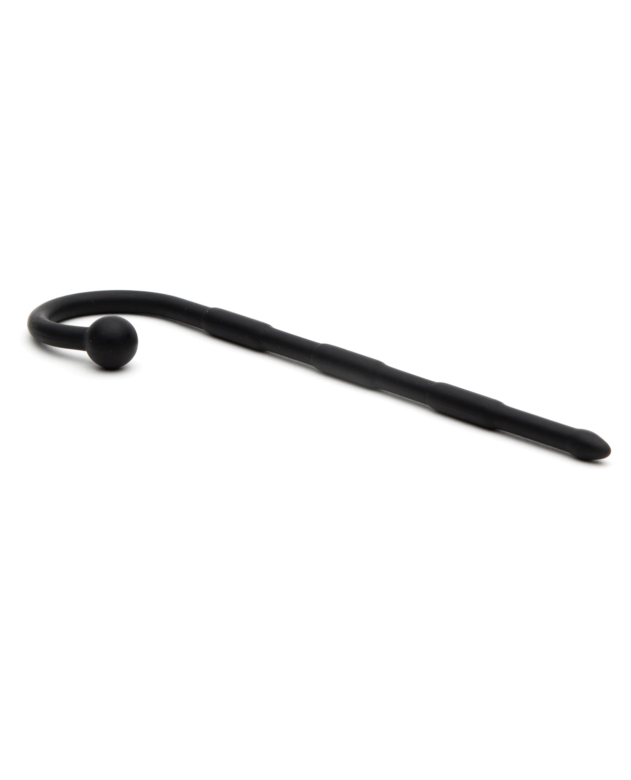 Sport Fucker Ultra Sound Black Silicone Urethral Plug with Curved Handle
