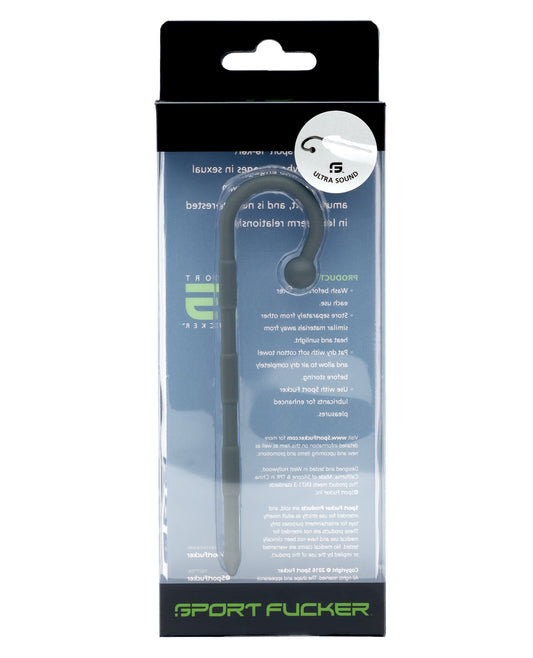 Sport Fucker Ultra Sound Grey Silicone Sounding Plug with Frenulum Handle