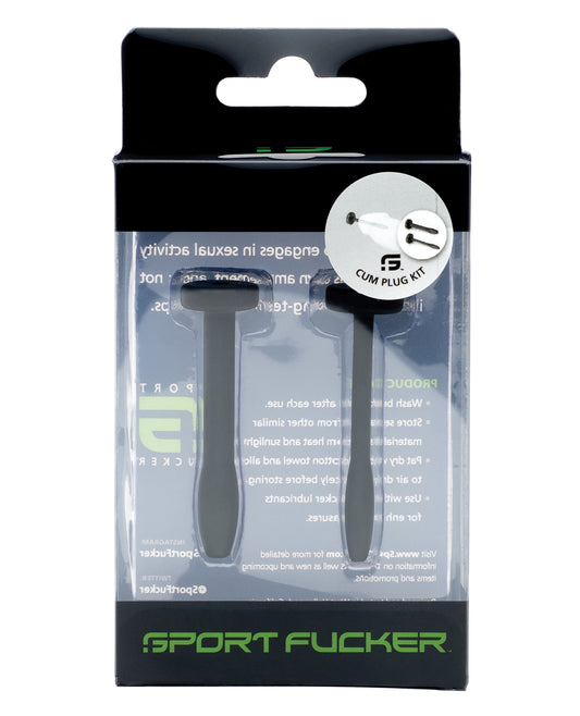 Sport Fucker Cum Plug Kit – Black Flexible Silicone Sound Set
