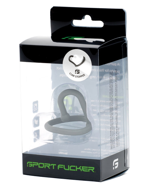 Sport Fucker Bondage Restraint Metal Cum Stopper with Stretchy Silicone Glans Ring for Prolonged Ejaculation Control
