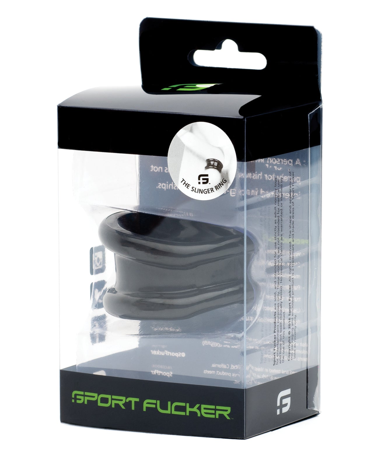 Sport Fucker Penis Enhancement Ring Flexible TPR Dual-Use Black for Stretch and Support