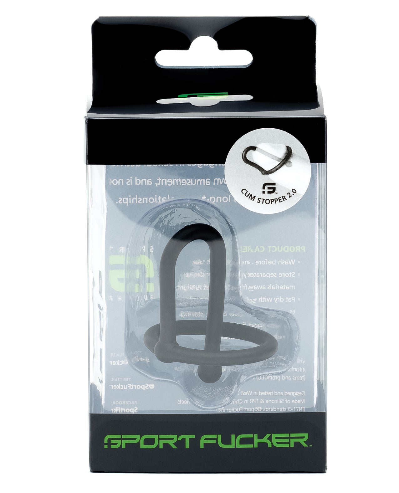 Sport Fucker Cum Stopper 2.0 Silicone Urethral Sound with Stretchy Glans Ring