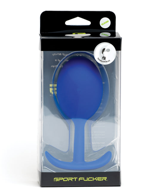Sport Fucker Thunder Plug Large Blue Anal Plug with Prostate Tapping