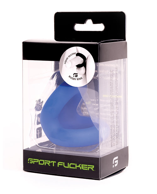 Sport Fucker penis enhancement Rugby Ring blue thick liquid silicone stretchable design for comfortable support