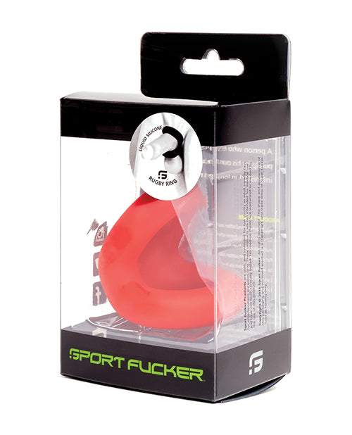 Sport Fucker Penis Enhancement Silicone Rugby Ring Thicker Red Design for Comfortable Support