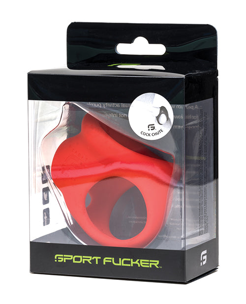 Sport Fucker Penis Enhancement Red Liquid Silicone Comfort Cock Ring with Gentle Ball Separation for Support and Light Play