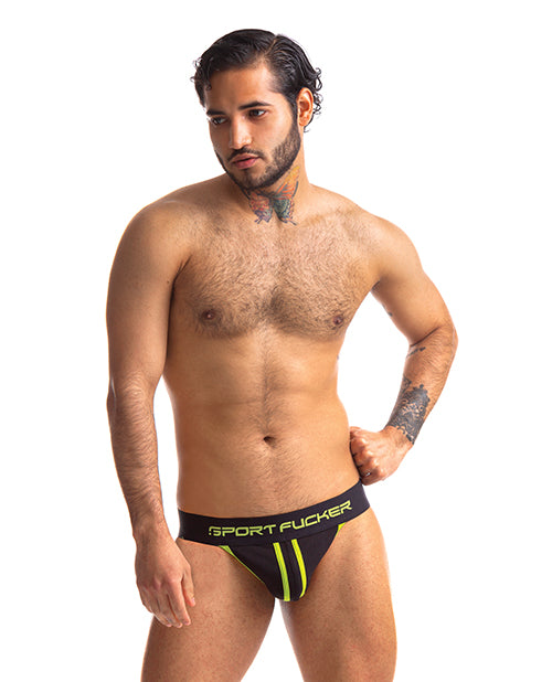 Sport Fucker Jersey Jock - XXL Black/Black