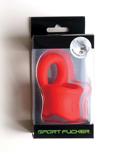 Sport Fucker Penis Enhancement Silicone Baller Ring Ergonomic Red Design for Comfortable Stimulation